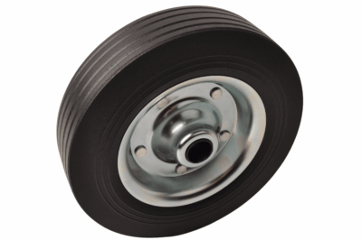 Replacement steel rim with hard rubber wheel 200 x 50 mm – fits 48 mm jockey wheels