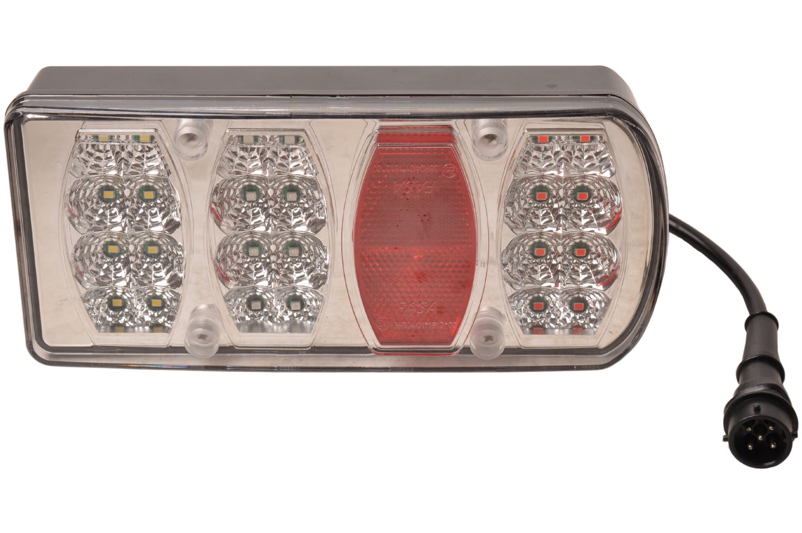 Rear light – Cantonal LED – right – 5-pin connector – 228 x 100 x 53 mm