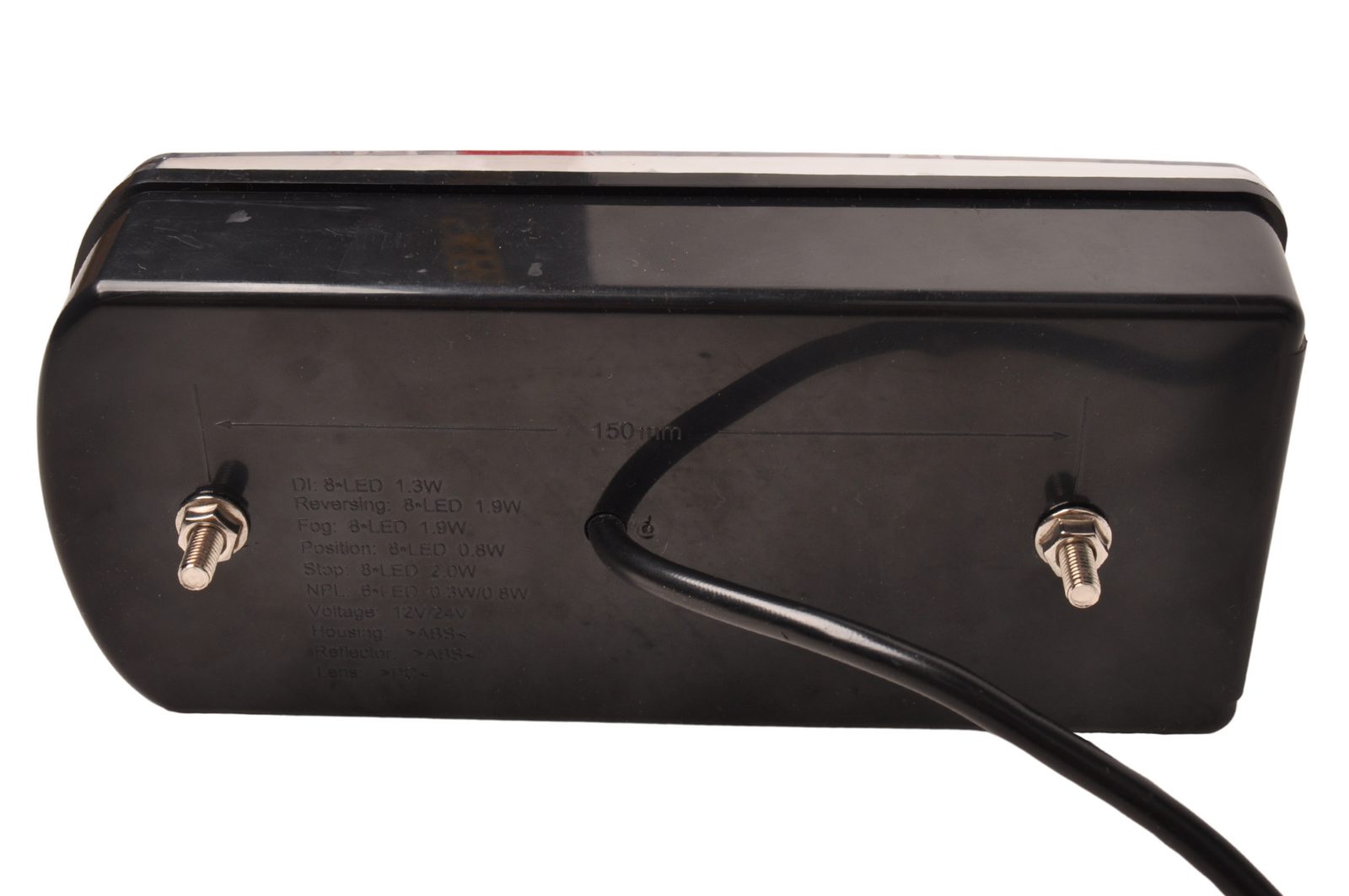 Rear light – Cantonal LED – right – 5-pin connector – 228 x 100 x 53 mm