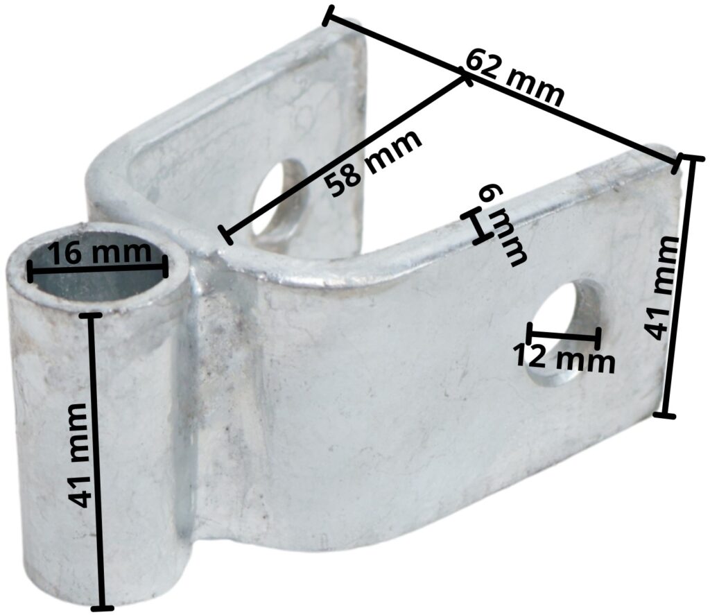 Technical drawing – Galvanised tilting block for 30 x 30 mm adjustment tube