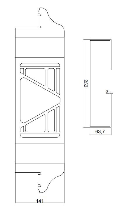 Protective guard for Multiled 4 – 253 x 141 x 63.7 mm – with open triangle – stainless steel