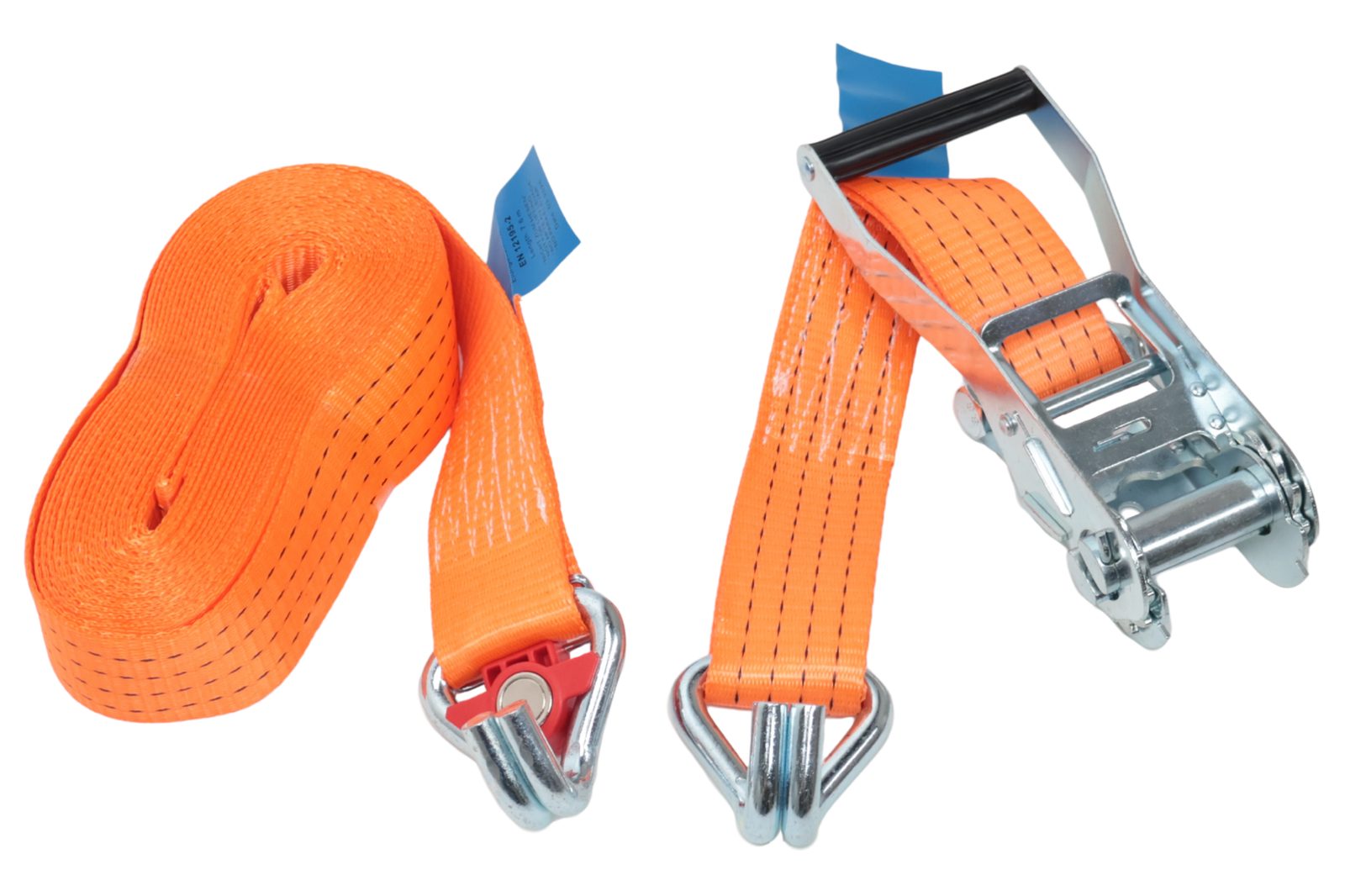 Ratchet strap with magnetic hook – 800 x 5 cm – 4000 kg – 2-part – orange