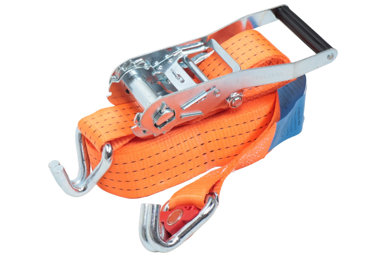 Ratchet strap with magnetic hook – 800 x 5 cm – 4000 kg – 2-part – orange