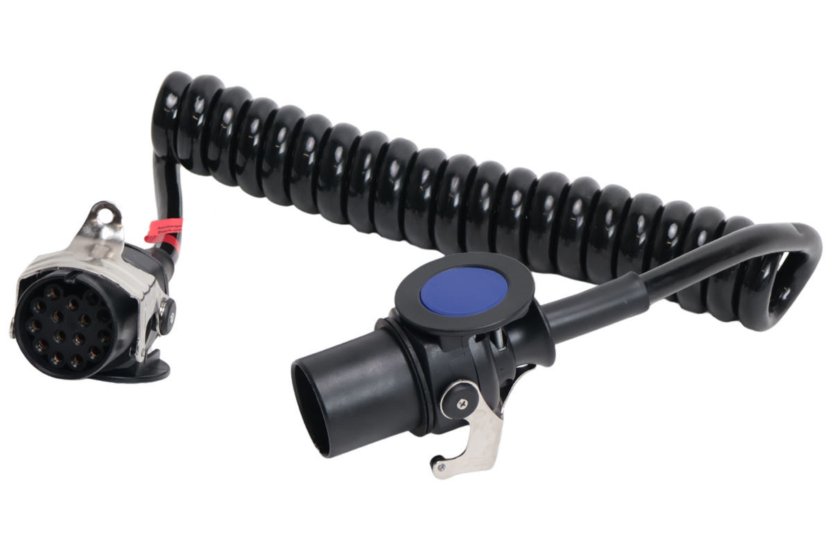 ADR coiled cable for trucks – 15-pin – 2.5 m – 24 V
