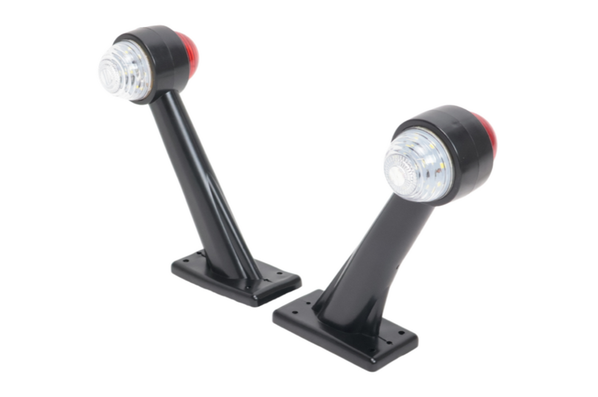 Red/white angled outline marker lights, 19 cm – set of 2 – left and right – LED
