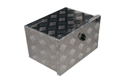 Aluminium chequer plate drawbar box – 400 x 240 x 300 mm