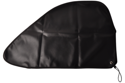 Black drawbar cover 87 x 55 cm – PU material – with elastic