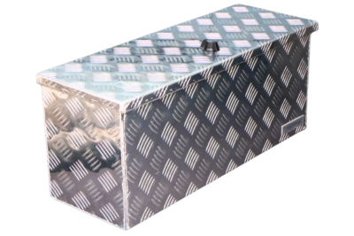 Aluminium chequer plate drawbar box 700 x 240 x 300 mm