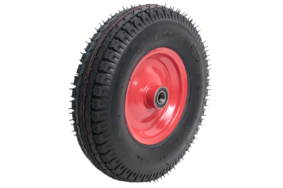 Heavy-duty wheelbarrow wheel – 4.00-8 – pneumatic tyre, steel rim – max. load 535 kg – axle bore 25 mm – incl. ball bearing