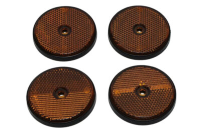 4 amber Cantonal reflectors 60 mm – round, screw fixing