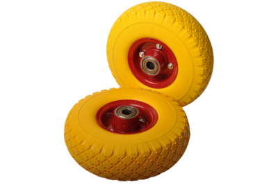 Set of two premium 3.00-4 hand truck wheels – puncture-proof – hub bore 20 mm – hub length 75 mm