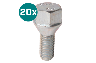 Set of 20 wheel bolts – tapered seat – M12 x 1.5