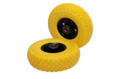Set of two premium 3.00-4 hand truck wheels – puncture-proof – hub bore 25 mm – hub length 75 mm
