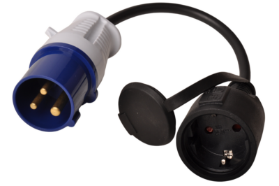 Camping adapter – CEE plug to Schuko socket