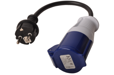 Adapter cable 23 cm – Schuko plug to CEE socket