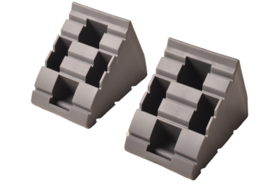 Set of 2 wheel chocks – suitable for levellers